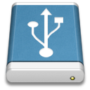Blue External Drive USB Icon 128x128 png